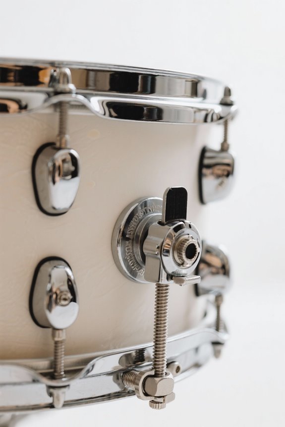 setting up snare drum